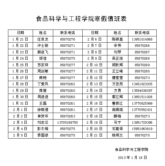 太阳成tyc8722cc寒假值班表